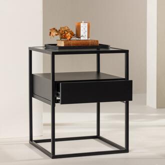 Dinand metalen bijzettafel zwart - 40 x 40 cm
