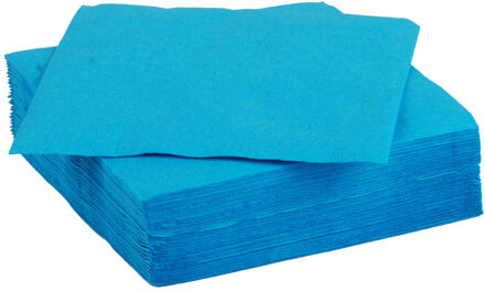 Diner/feest servetten - 30x - blauw - 38 x 38 cm - papier - 3-laags