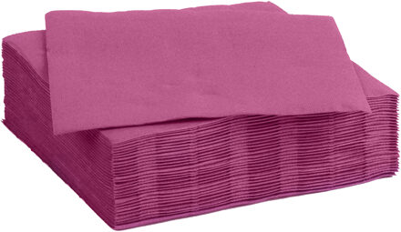 Diner/feest servetten - 30x - donker roze - 38 x 38 cm - papier - 3-laags