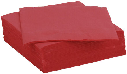 Diner/feest servetten - 30x - donkerrood - 38 x 38 cm - papier - 3-laags