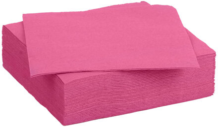 Diner/feest servetten - 30x - fuchsia roze - 38 x 38 cm - papier - 3-laags