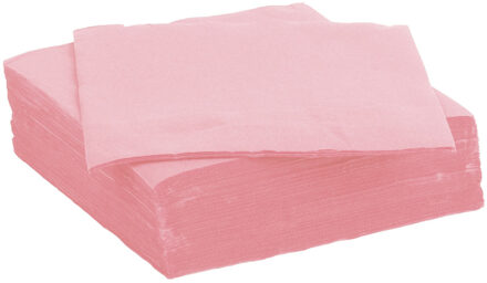 Diner/feest servetten - 30x - lichtroze - 38 x 38 cm - papier - 3-laags