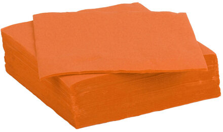 Diner/feest servetten - 30x - oranje - 38 x 38 cm - papier - 3-laags