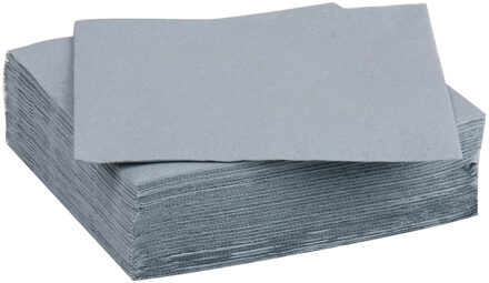 Diner/feest servetten - 30x - zilvergrijs - 38 x 38 cm - papier - 3-laags