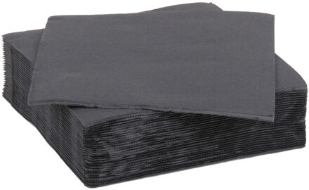 Diner/feest servetten - 30x - zwart - 38 x 38 cm - papier - 3-laags
