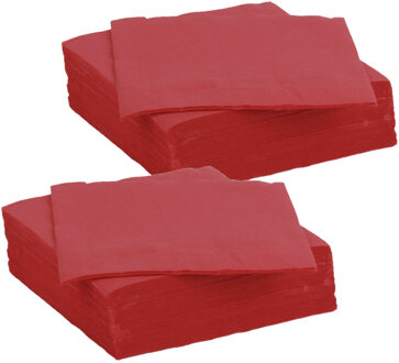 Diner/feest servetten - 60x - donkerrood - 38 x 38 cm - papier - 3-laags