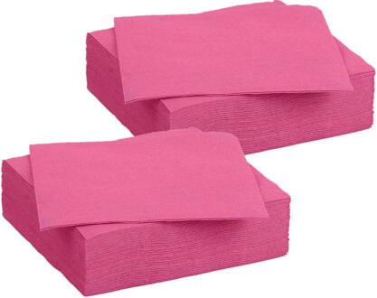 Diner/feest servetten - 60x - fuchsia roze - 38 x 38 cm - papier - 3-laags