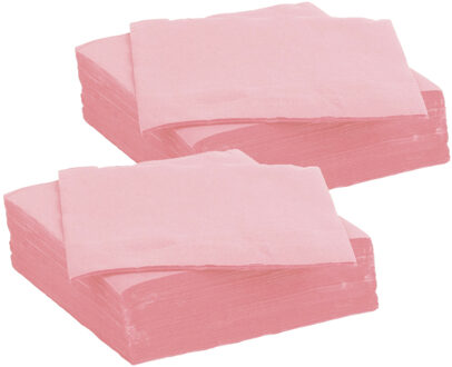 Diner/feest servetten - 60x - lichtroze - 38 x 38 cm - papier - 3-laags