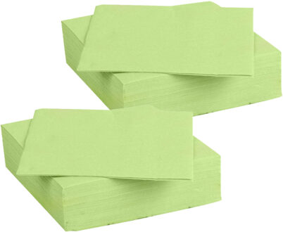 Diner/feest servetten - 60x - lime groen - 38 x 38 cm - papier - 3-laags