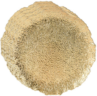 Diner/kerstdiner onderborden - 4x st - goud relief - kunststof - D33 cm - rond