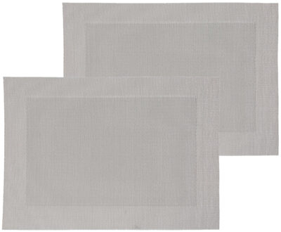 diner placemat Texaline - Set van 10x stuks - grijs - 50 x 35 cm - Onderleggers
