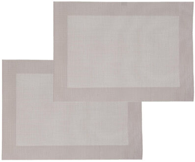 diner placemat Texaline - Set van 8x stuks - beige - 50 x 35 cm - Onderleggers