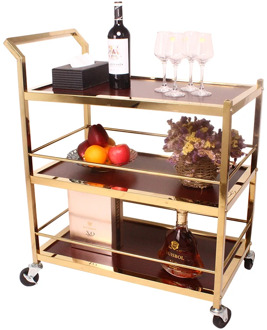 Diner trolley hotel restaurant KTV commercial drinks delivery three-story stainless steel service car