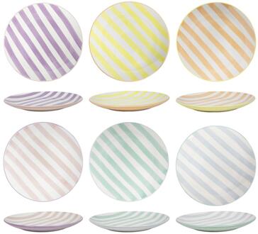 Dinerbord 2-tone doos a 6 stuks Ø26,5cm verschillende