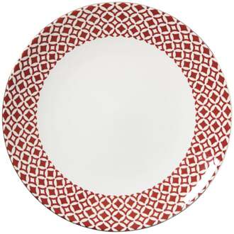 Dinerbord Mirna ruit - rood/wit - ø26.8x2.2 cm