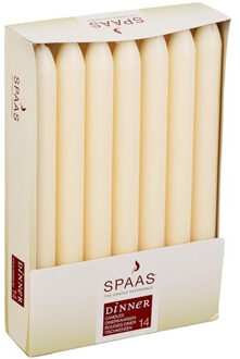 Dinerkaarsen ivoorwit - 14x stuks - 22 cm - 8 branduren - lange kaarsen