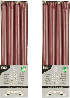 Dinerkaarsen/kandelaarkaarsen Nordic - 16x stuks - koper bruin - Gotisch - 25 cm