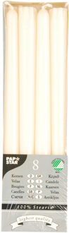 Dinerkaarsen/kandelaarkaarsen Nordic - 8x stuks - cr?me wit - Gotisch - 25 cm