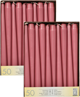 Dinerkaarsen Mega pack - 100x - oudroze - Gotisch - 25 cm