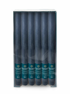 Dinerkaarsen rustiek - donkerblauw - 12x - 25 cm - 10 branduren - huishoudkaarsen