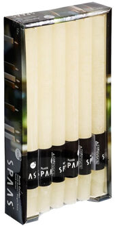 Dinerkaarsen rustiek - ivoorwit - 12x - 25 cm - 10 branduren - huishoudkaarsen