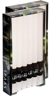 Dinerkaarsen rustiek - wit - 24x - 25 cm - 10 branduren - huishoudkaarsen