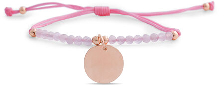 dinmek armband in 925 sterling zilver met 18 karaat roségoud vergulde afwerking Roze