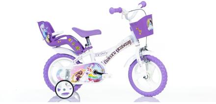 Dino Bikes Dino Kinderfiets Unicorn academy 12 inch paars