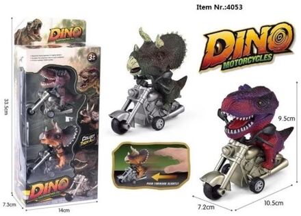 Dino op motor frictie 12cm set a 2 multi