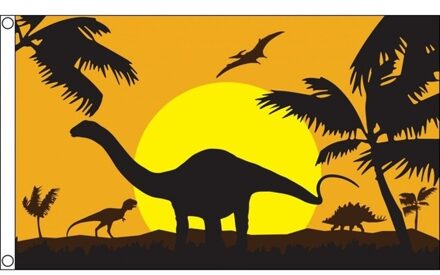 Dinosauriers/Dino thema vlag 90 x 150 cm