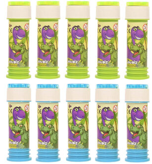 Dinosaurus bellenblaas - 10x - flesje met bal spelletje in dop - 60 ml - uitdeel cadeaus - Bellenblaas