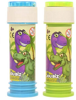 Dinosaurus bellenblaas - 1x - flesje met bal spelletje in dop - 60 ml - uitdeel cadeaus