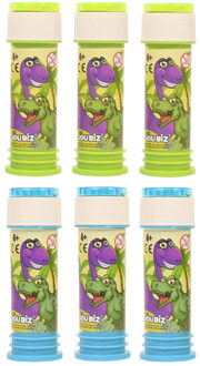 Dinosaurus bellenblaas - 6x - flesje met bal spelletje in dop - 60 ml - uitdeel cadeaus - Bellenblaas