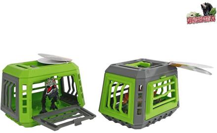 dinosaurus in kooi 13x9,5x9cm groen