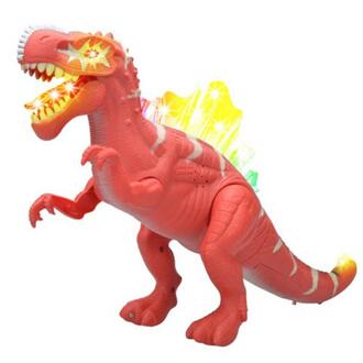Dinosaurus Speelgoed Interactie Vermogen Beloopbaar Plastic Light Up Dinosaurus Speelgoed Voor Kids Rood