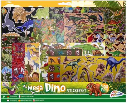 Dinosaurus stickers set - voor kinderen - 500 stuks - Dino artikelen - Stickers Multikleur