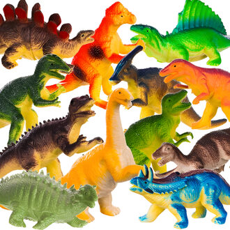 Dinosaurussen speelset - 12x stuks - dinosaurus speelgoed - dino - speelfiguren - voor kinderen Multi
