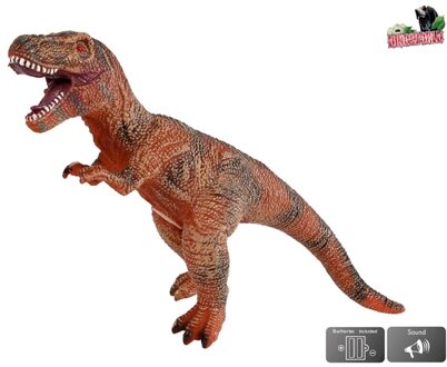 DinoWorld dinosaurus T-Rex jongens 41 cm rubber bruin