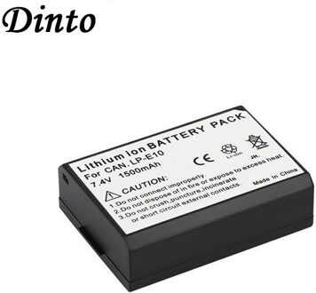 Dinto 1pc LP-E10 LPE10 7.4V 1500mAh Oplaadbare Li-Ion Camera Batterij voor Canon KISS X50 EOS 1100D 1200D 1300D LP E10