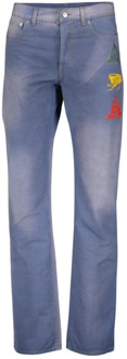 Dior Blauwe Denim Jeans met Rechte Pasvorm Dior , Blue , Heren - W34,W32