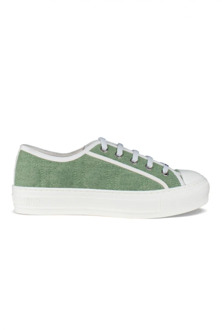 Dior Geborduurde Groene Denim Sneakers Dior , Green , Dames - 36 EU