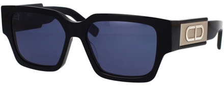 Dior Originele vierkante zonnebril met blauwe lenzen Dior , Black , Unisex - 55 MM