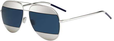Dior Split 1 zonnebril in Palladium/Blauw Dior , Gray , Unisex - 59 MM