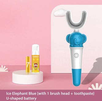 Diozo Muis Kinderen Tandenborstel Smart Elektrische Tandenborstel 3-12 Leeftijd Zacht Haar Kleine Borstel Hoofd Baby Waterdichte Orale schoonmaken blauw olifant