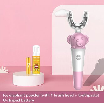 Diozo Muis Kinderen Tandenborstel Smart Elektrische Tandenborstel 3-12 Leeftijd Zacht Haar Kleine Borstel Hoofd Baby Waterdichte Orale schoonmaken roze olifant