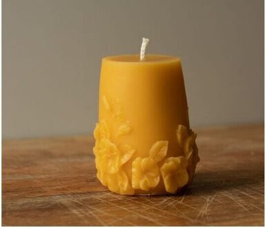 Dipam Bijenwaskaars met bloemen - 1 kaars