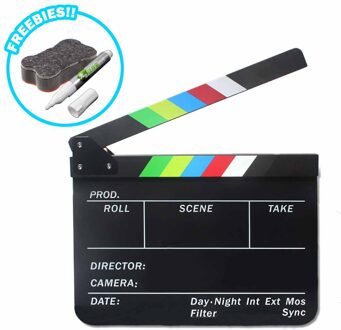 Director Video Scene Clapperboard Klepel Board Acryl Dry Erase Directeur TV Film Film Actie Slate Clap Handgemaakte Cut Prop