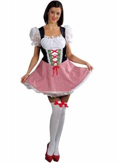 Dirndl jurk elite Rood - Zalm, Zwart, Wit - Transparant