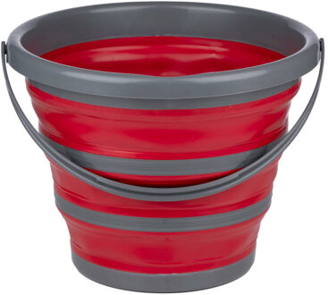 Dirt Devil inklapbare emmer - rood/grijs - 10 liter - opvouwbaar - Emmers