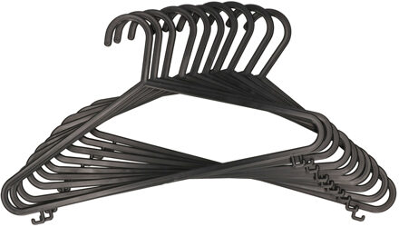 Dirt Devil Kledinghangers met broekstang - 20x - kunststof - zwart - 36 x 21 cm
